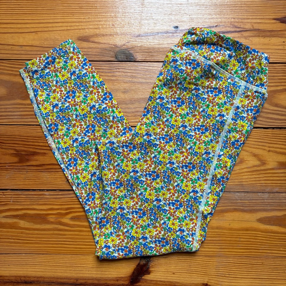 Toad&Co Kids Floral Leggings - Blue, Yellow, NWT, M